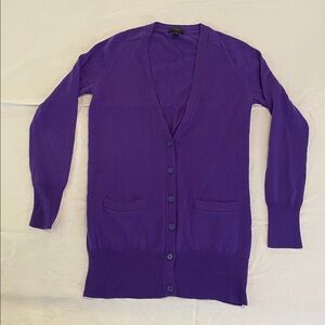 J. Crew Purple Merino Wool Cardigan